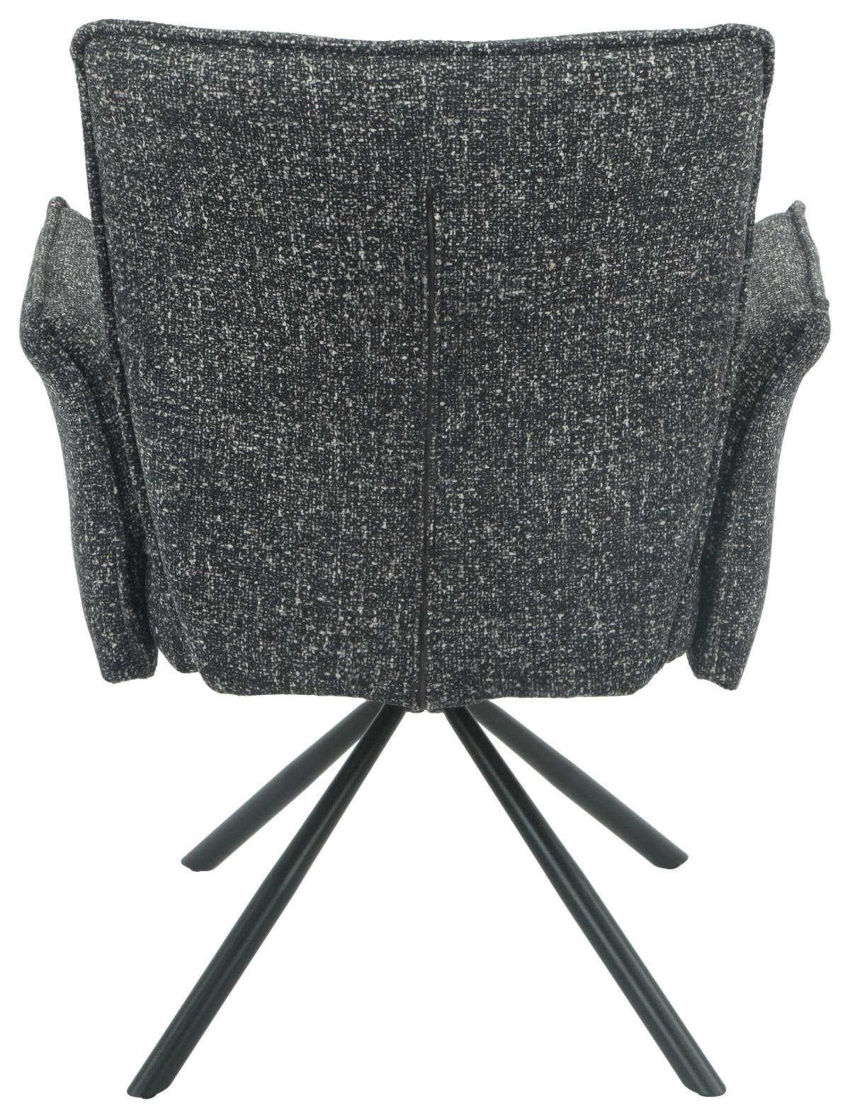 Armlehnstuhl Ellen Giga S Anthrazit - Anthrazit/Schwarz, Modern, Textil/Metall (65.5/90/60cm) - Premium Living