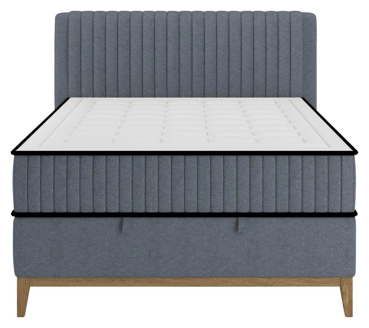 Bett Elena Blau ca. 120x200cm - Blau, KONVENTIONELL, Holz/Holzwerkstoff (120/200cm) - Sembella