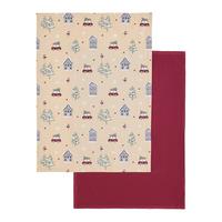 Konyharuhaszett Home 2db - bézs/piros, Konventionell, textil (50/70cm) - Mömax