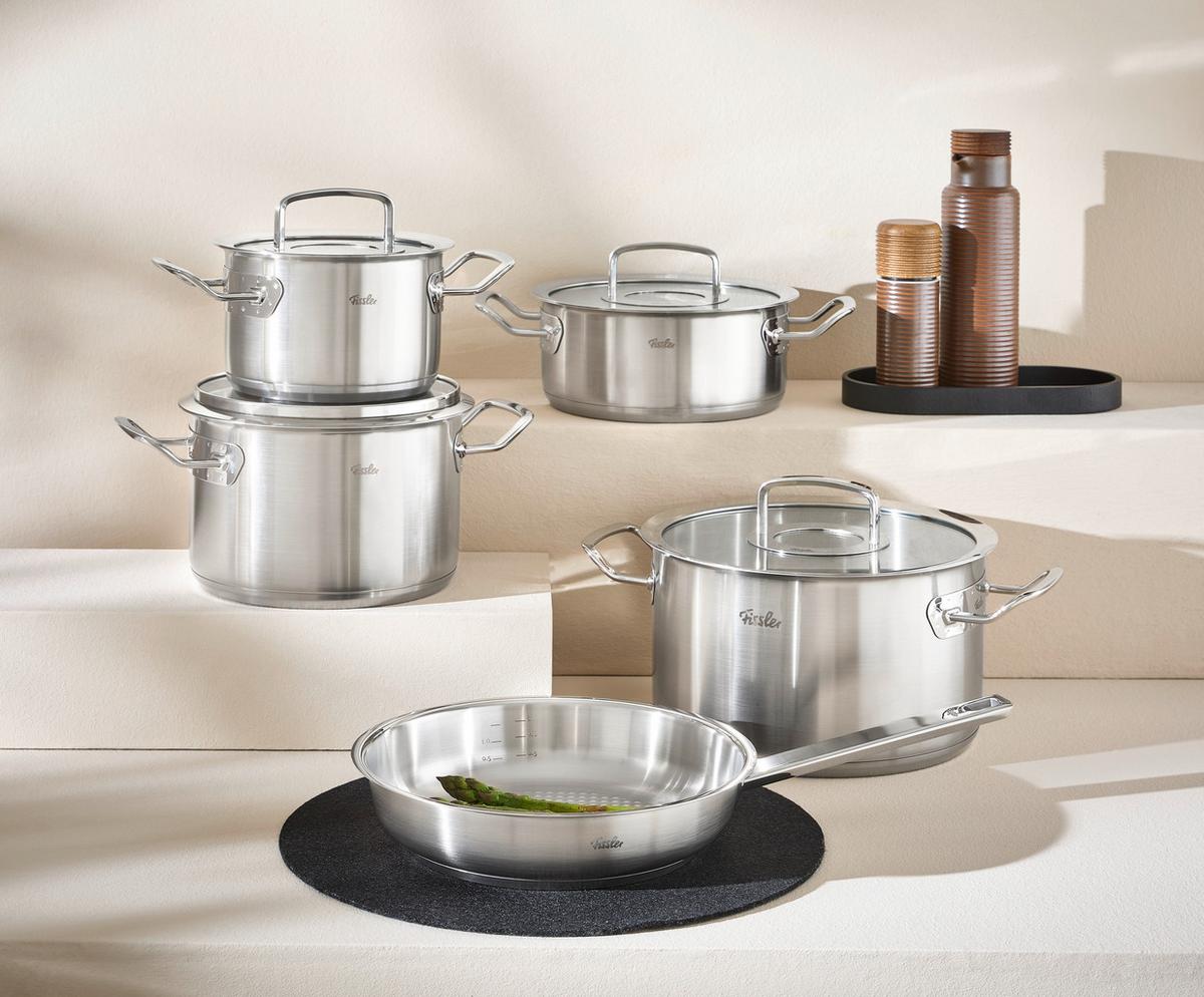 ZESTAW GARNKÓW 084-379-05-000/0 FISSLER - kolor srebrny, Basics, metal/szkło - Fissler