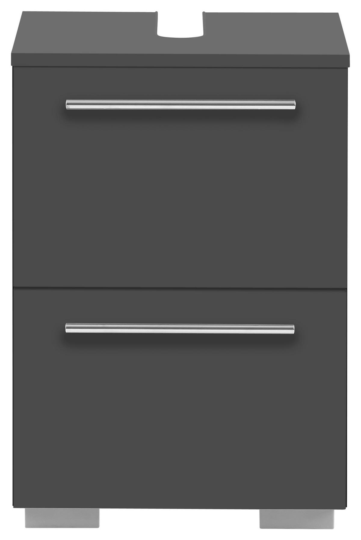 Waschbeckenunterschrank Carlos Anthrazit B: ca. 40 cm - Chromfarben/Anthrazit, KONVENTIONELL, Holzwerkstoff/Metall (40,2/59,1/35cm) - MID.YOU