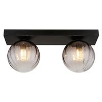 Stenska Svetilka 15216-2 Dallerta - črna/prozorno, Design, kovina/steklo (35/12/15cm) - Globo