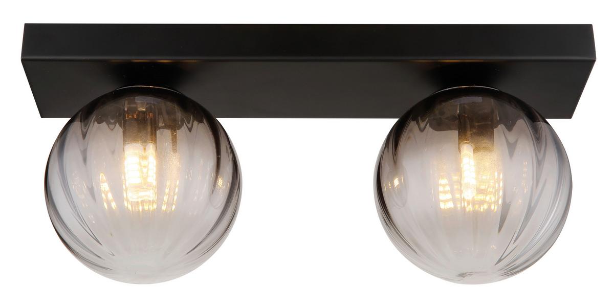 Stenska Svetilka 15216-2 Dallerta - črna/prozorno, Design, kovina/steklo (35/12/15cm) - Globo