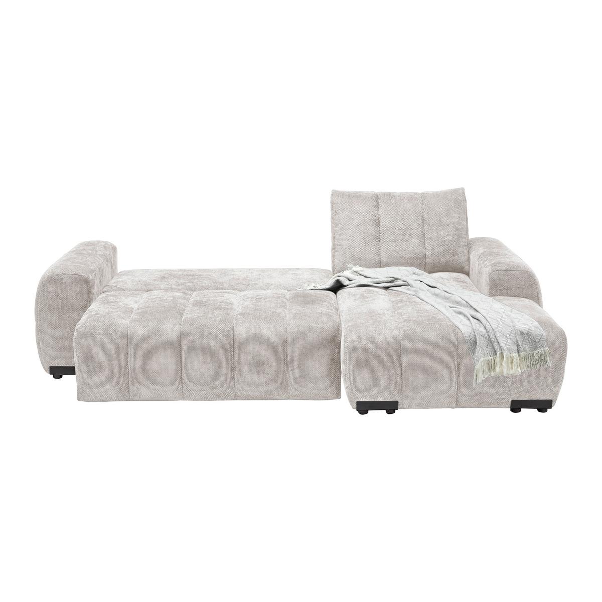 Wohnlandschaft Bolonia Beige - Schwarz Hochglanz/Beige, MODERN, Textil/Metall (273/93/166cm) - Mömax