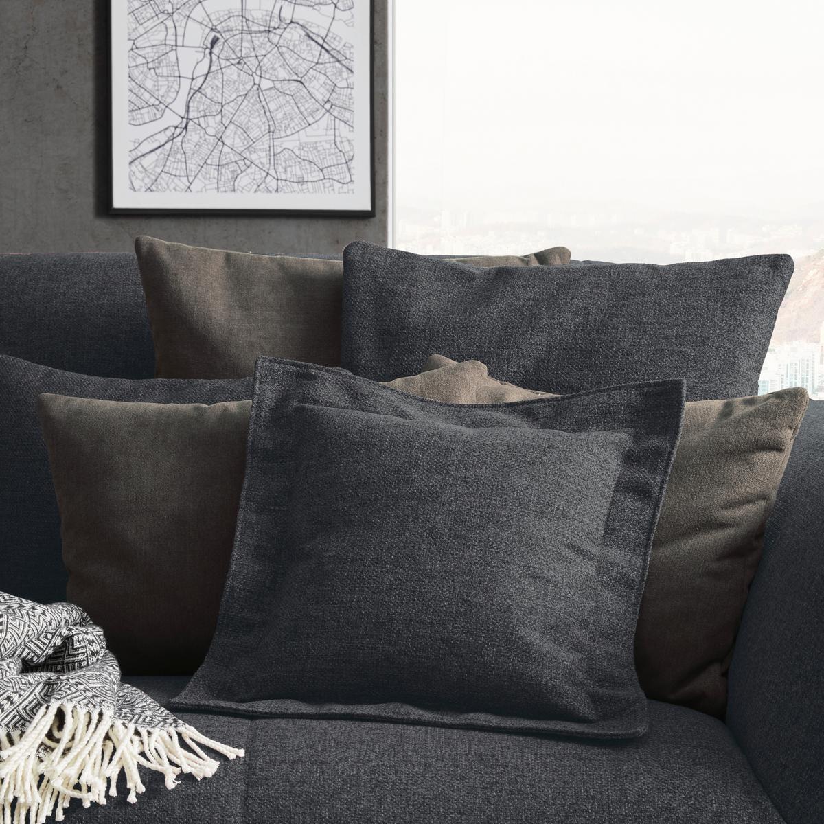 Bigsofa Trendy Anthrazit - Anthrazit/Schwarz, MODERN, Holzwerkstoff (260/93/124cm) - Premium Living
