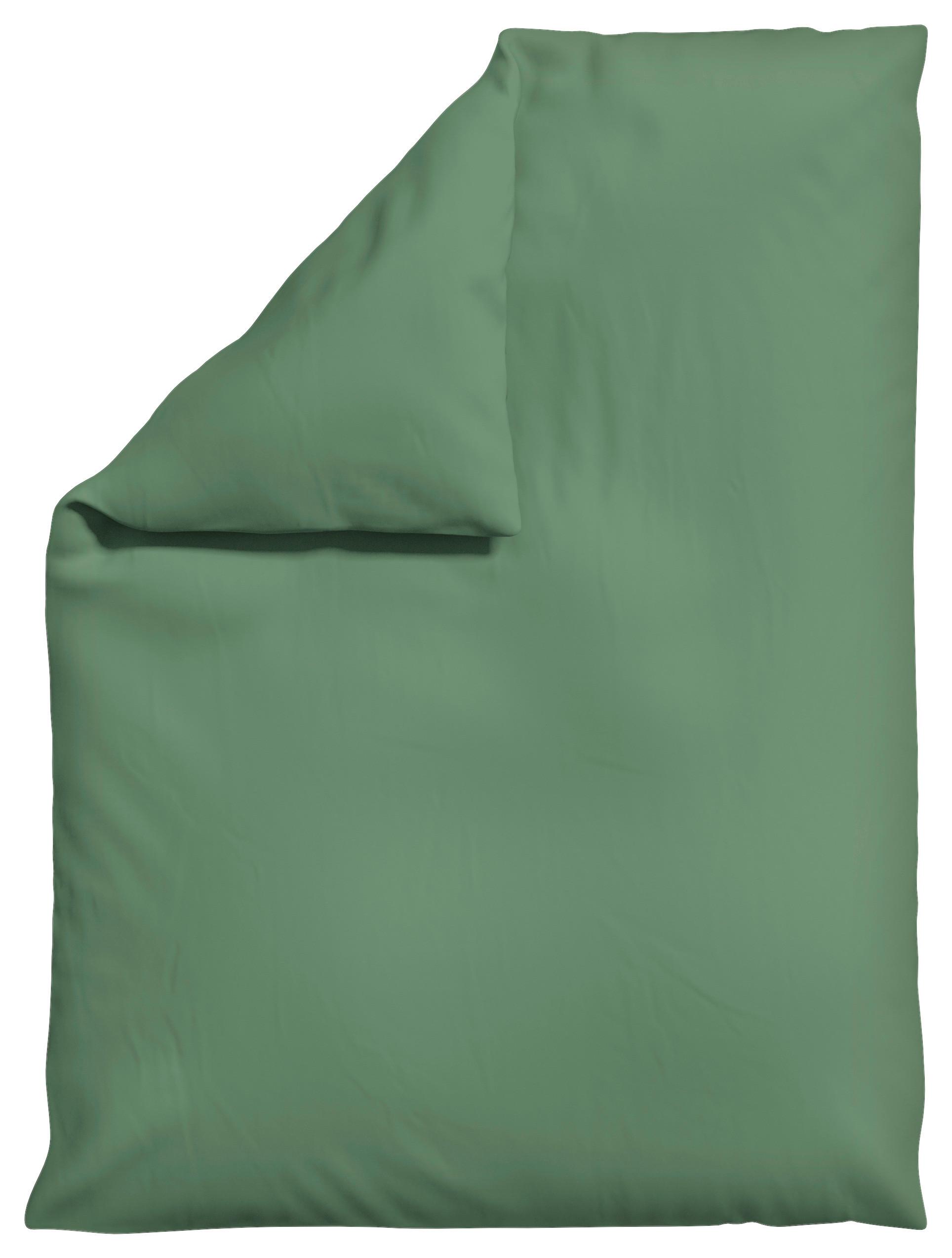 Bettdeckenbezug Woven Satin Grün ca. 155x220cm - Grün, Basics, Textil (155/220cm) - Schlafgut