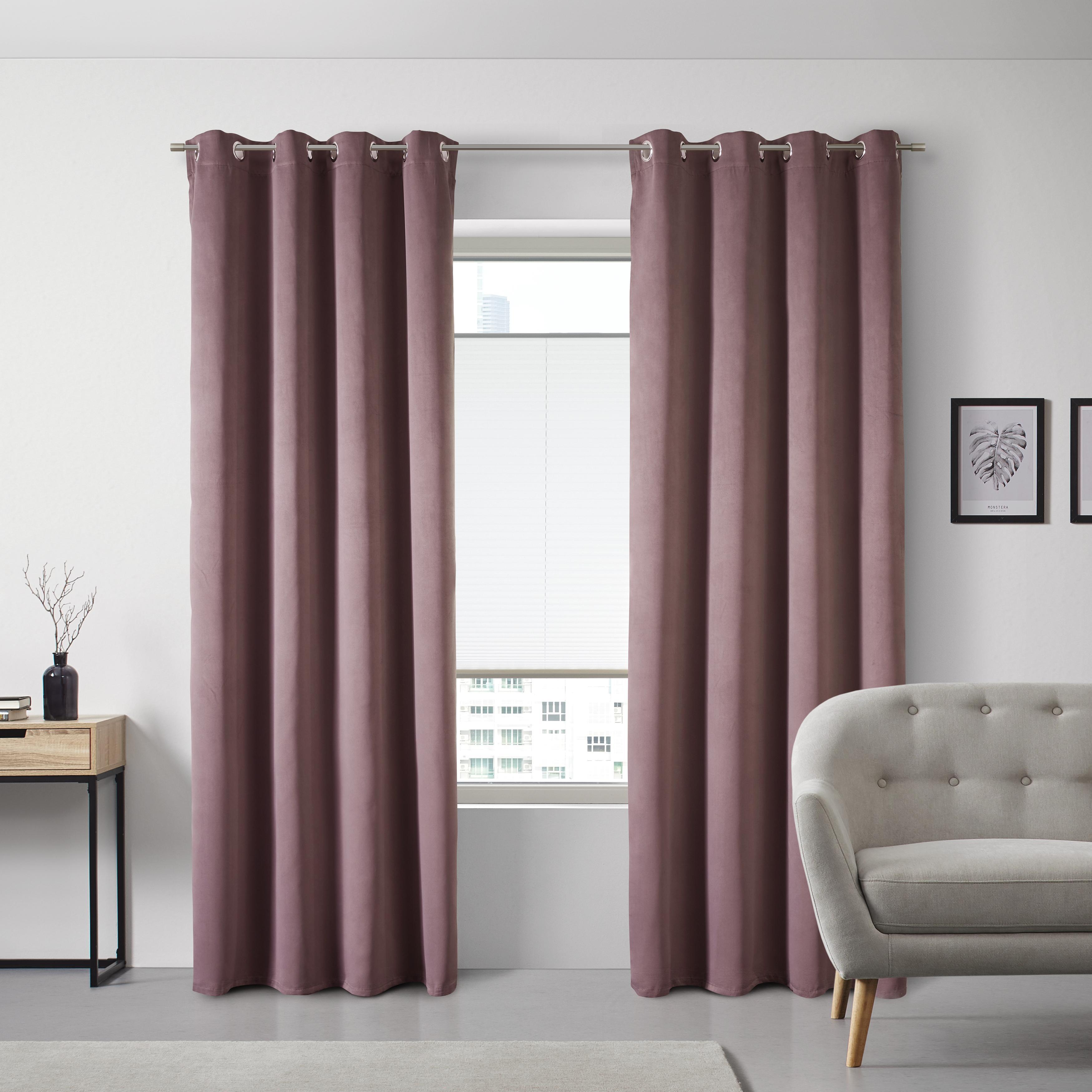 Vorhang Memphis in Rosa ca. 140x250 cm - Rosa, MODERN, Textil (140/245cm) - Bessagi Home