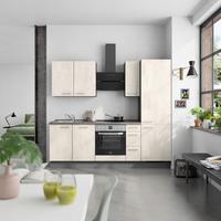 Küchenblock Riva High m. Geräten Weiß - Schieferfarben/Edelstahlfarben, MODERN, Holzwerkstoff/Metall (240cm) - Nobilia