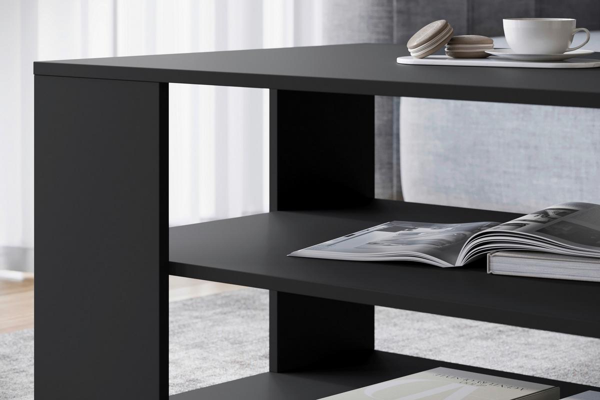 Klubska Miza Nairobi-i, Črna - črna/siva, Trend, umetna masa/leseni material (100/45/60cm) - Livetastic