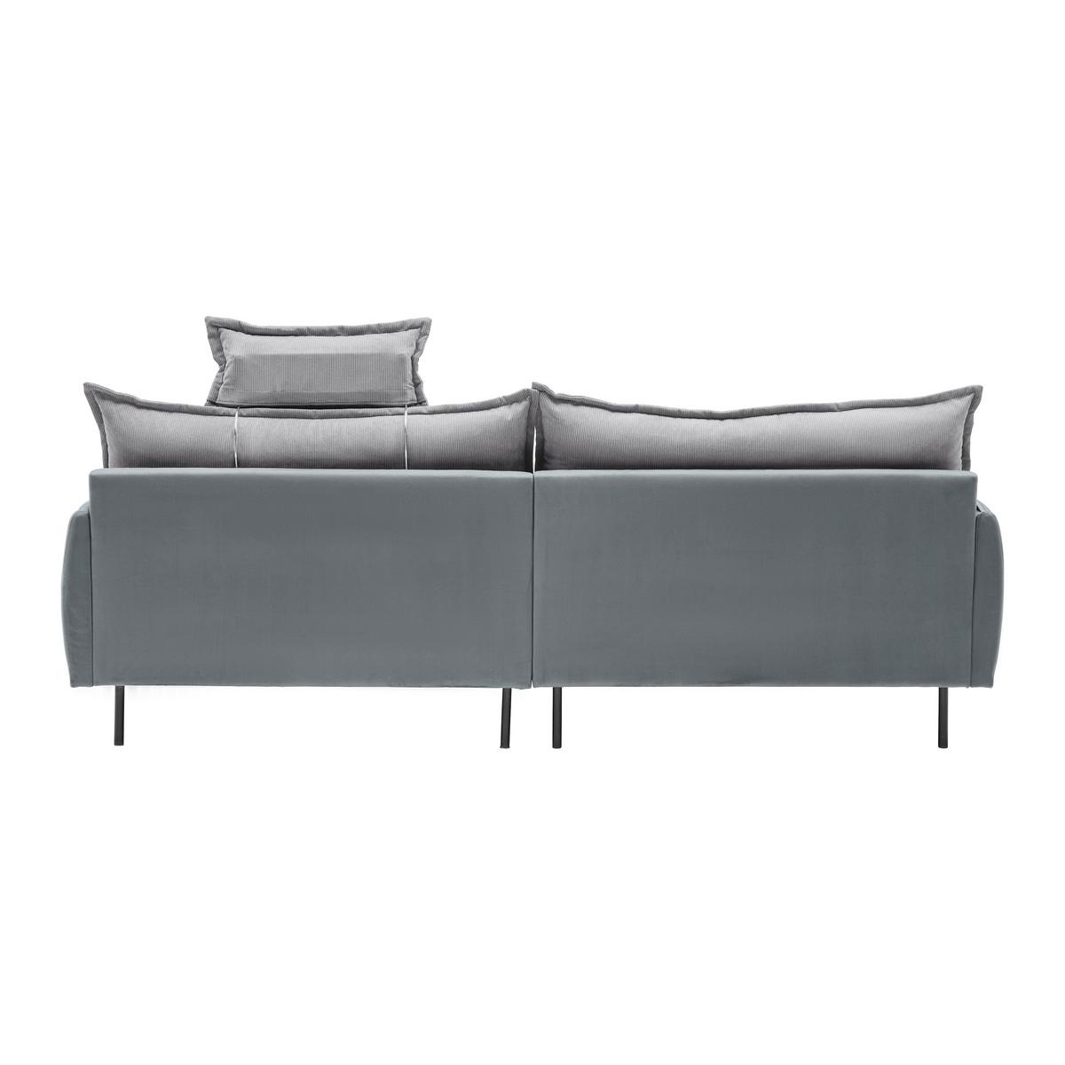 Ecksofa Nuovo Grau - Schwarz/Grau, MODERN, Textil/Metall (245/72-113/190cm) - Mömax