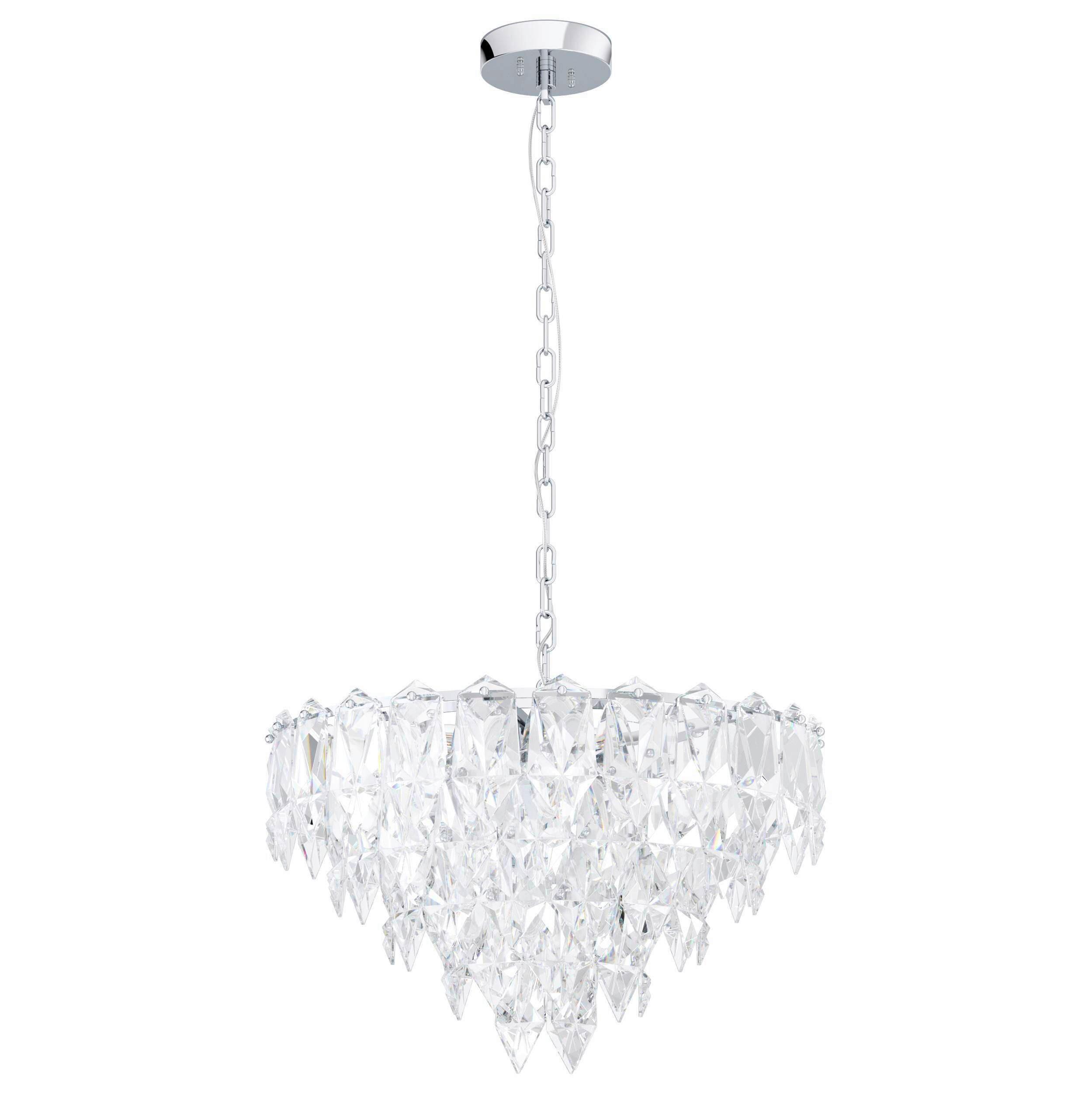 Hängeleuchte 39724_carvario - Klar/Chromfarben, Konventionell, Glas/Metall (60/110cm) - Eglo