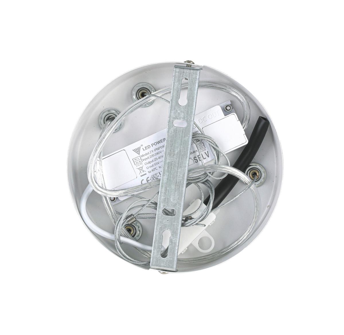 Lampă suspendată cu LED Sandl - alb/culoare crom, Modern, plastic/metal (60/120cm) - Mömax
