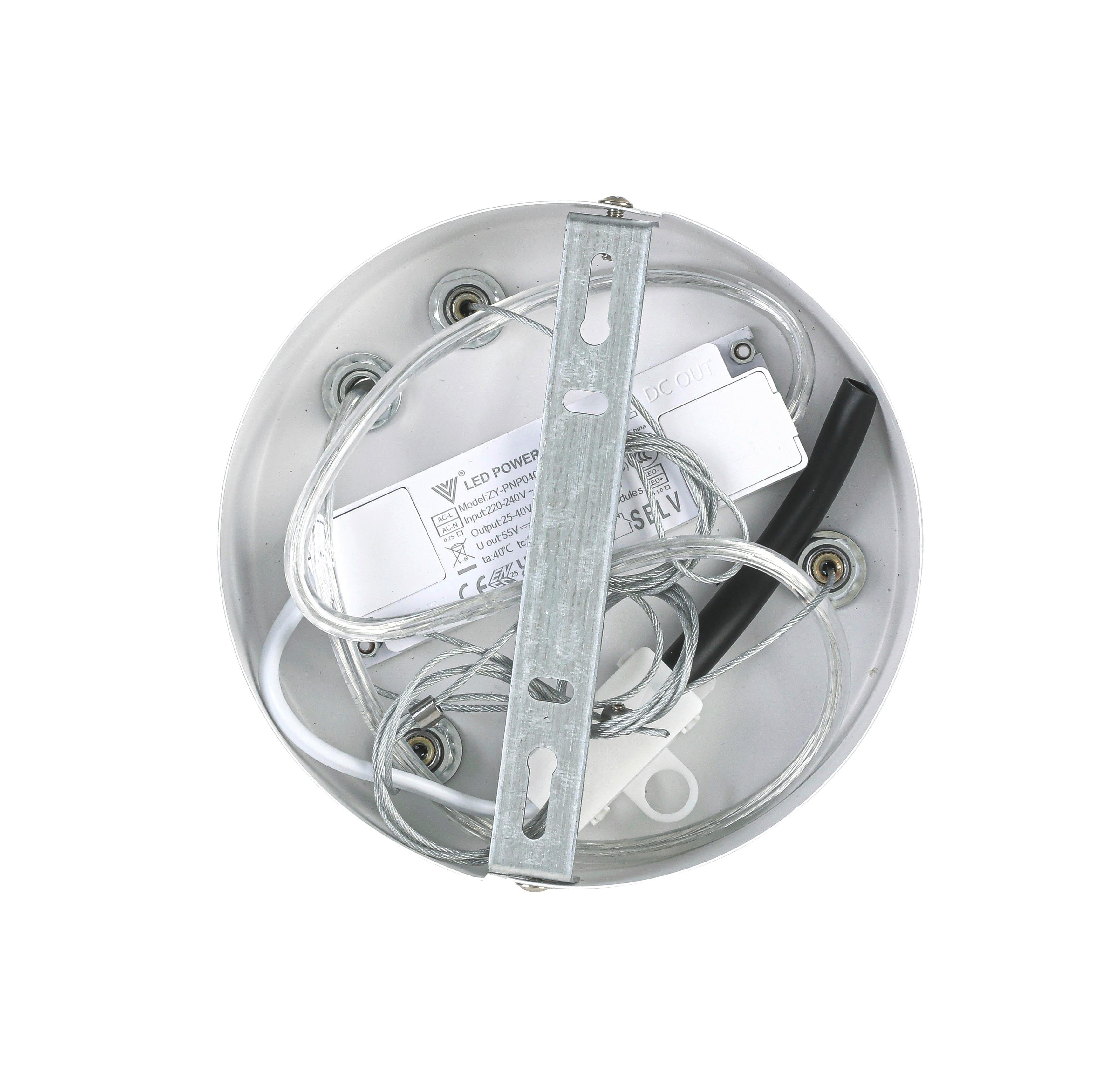 LED-HÄNGLAMPA SANDL - vit/kromfärg, Modern, metall/plast (60/60/120cm) - Mömax
