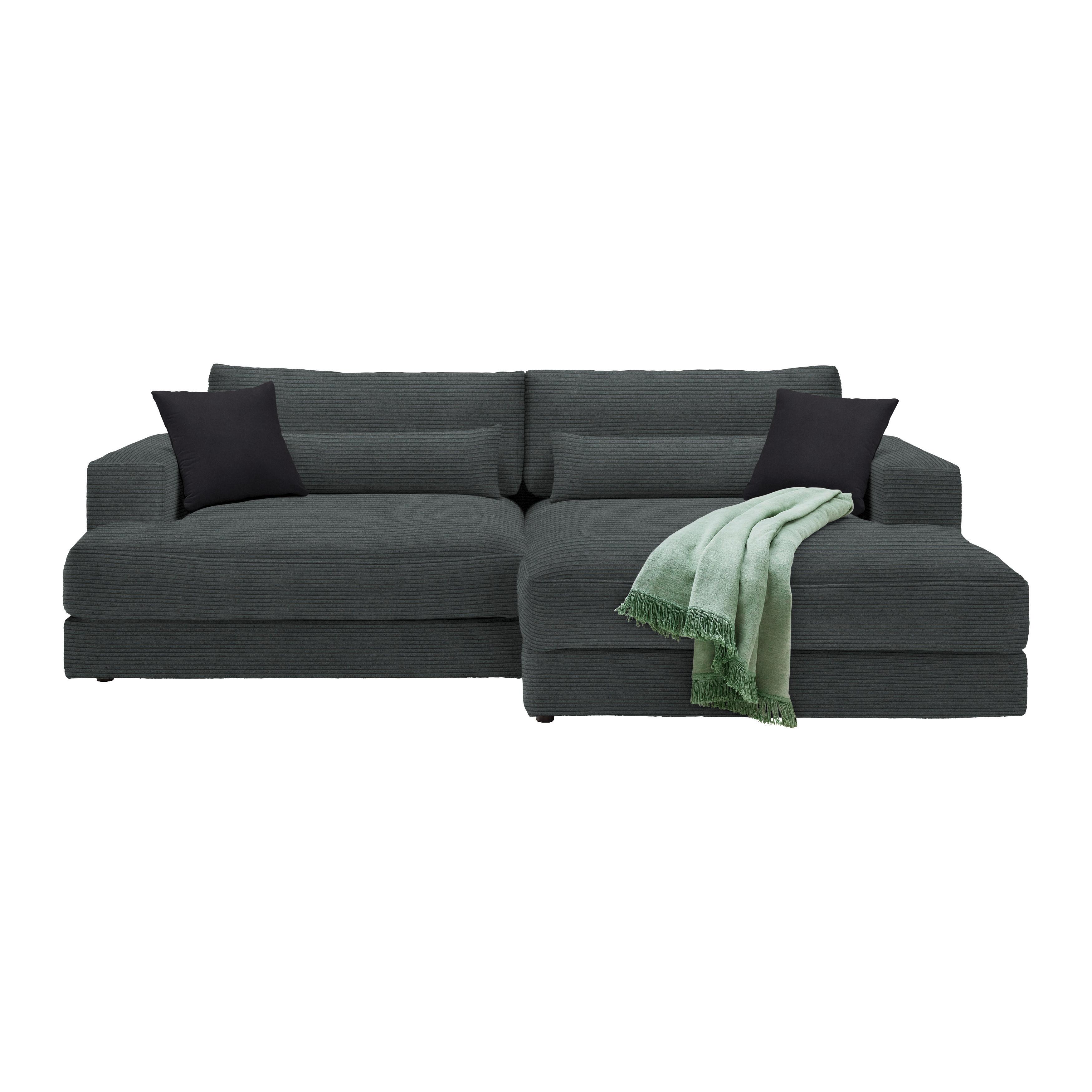 Ecksofa Fabiona rechts Graphitfarben - Graphitfarben, MODERN, Holz (268/85/194cm) - Premium Living