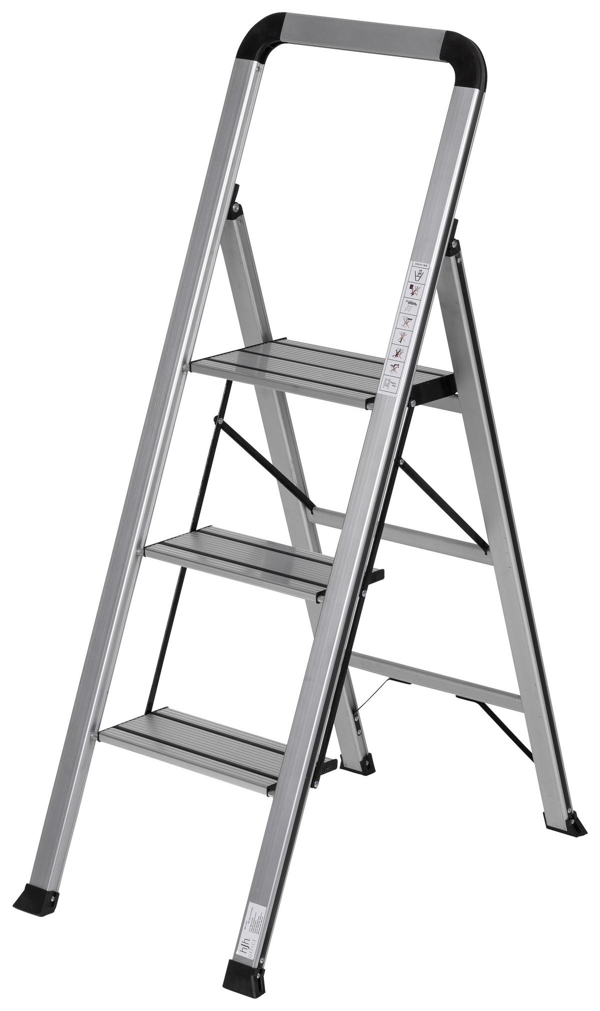 Zložljiva Lestev Solid V, Aluminij - barve aluminija, Basics, kovina (42/128/5cm) - MID.YOU