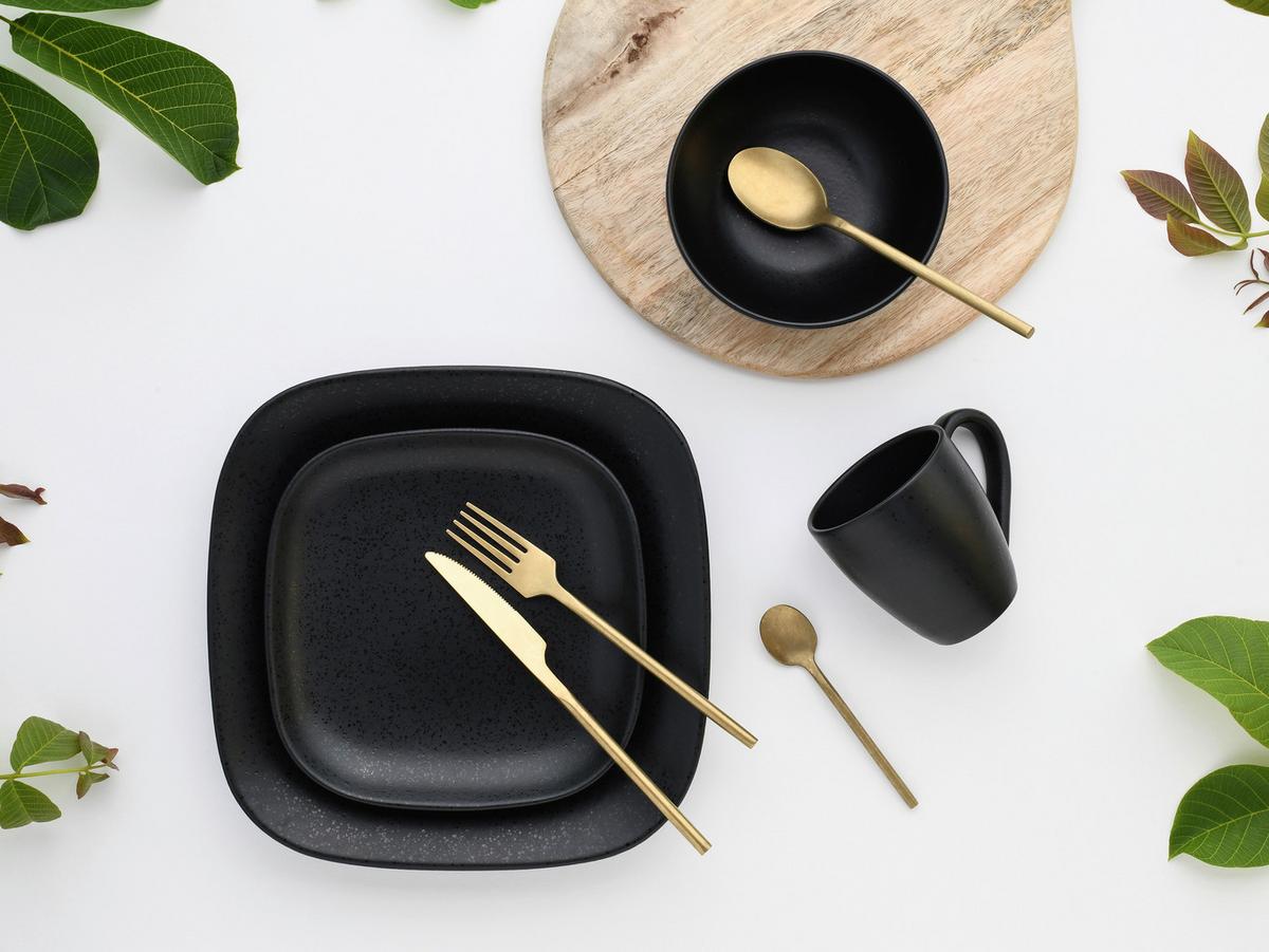 Kombinirani Servis Magic Black Square, 16-Delni - črna, Basics, keramika - Creatable