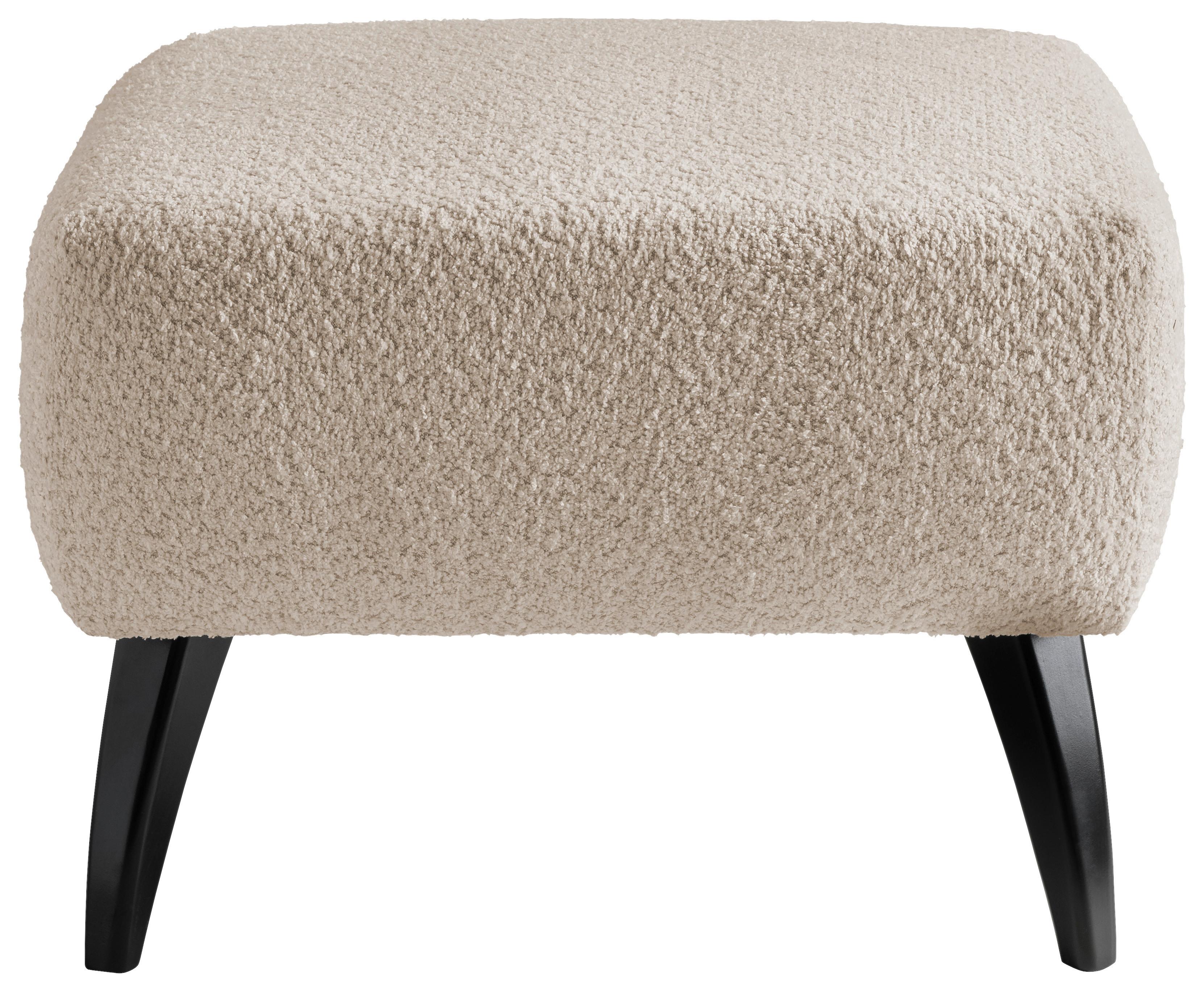 Hocker Colori Beige Bouclé - Beige/Schwarz, MODERN, Holz/Textil (66/44/66cm) - MID.YOU