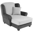 Fotelja Living - zelena/antracit, MODERN, drvo/tekstil (120/98/138cm)