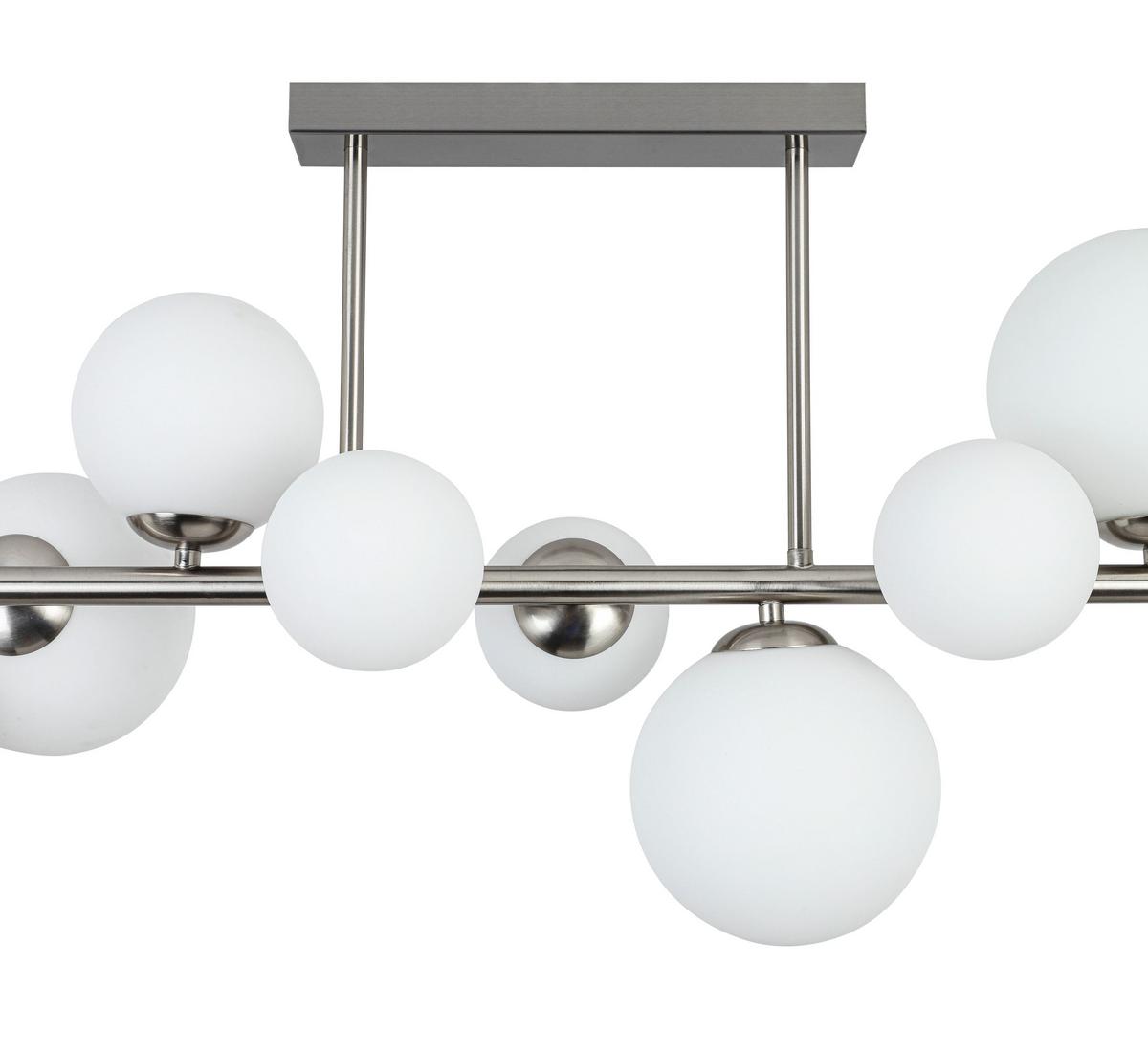 Stropna Svetilka Bulbi - barve niklja/bela, Moderno, kovina/umetna masa (90cm) - Mömax