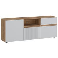 Comodă TV MANILLA - culoare lemn stejar/gri, Trend, material pe bază de lemn (150/59,5/40cm) - Modern Living