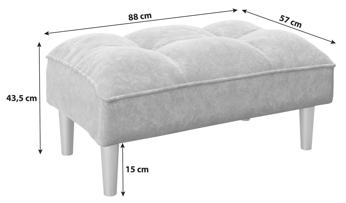 Hocker Scarlett Anthrazit Samt - Anthrazit, KONVENTIONELL, Holz/Textil (88/43,5/57cm) - Playboy