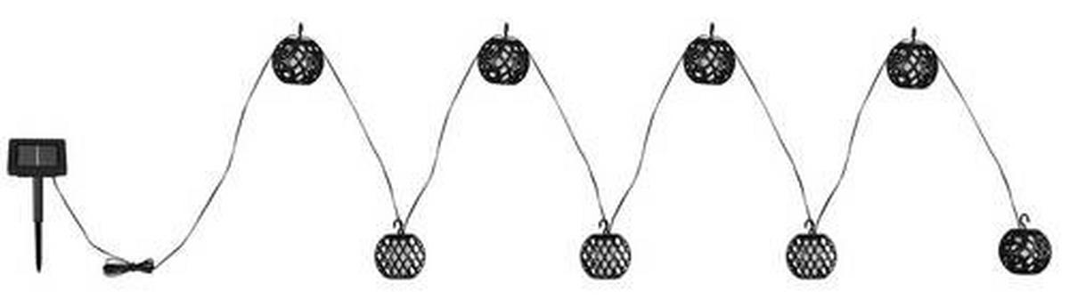Solarleuchte Lichterkette Schwarz/Weiß max. 0,1 Watt - Schwarz/Weiß, Basics, Kunststoff (410/7/7cm) - Globo