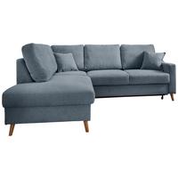 Wohnlandschaft Valentina Blau Struktur - Blau/Naturfarben, KONVENTIONELL, Holz/Textil (200/230cm) - P & B