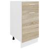 Kuhinjska Spodnja Omarica Esilo, Hrast, Bela - bela/barve aluminija, Konvencionalno, kovina/leseni material (40/82/46cm) - MID.YOU