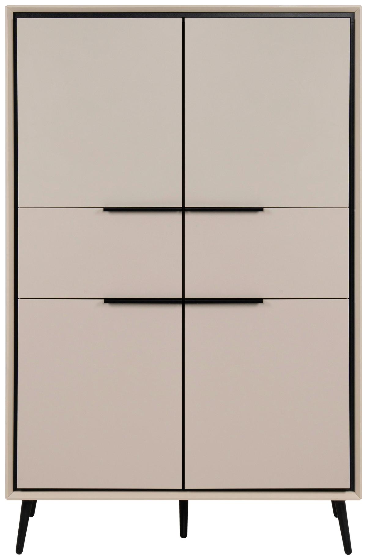 KOMODA WYSOKA ARONA 53A - czarny/kolor piaskowy, Konventionell, materiał drewnopochodny/tworzywo sztuczne (90/140/38cm) - Livetastic