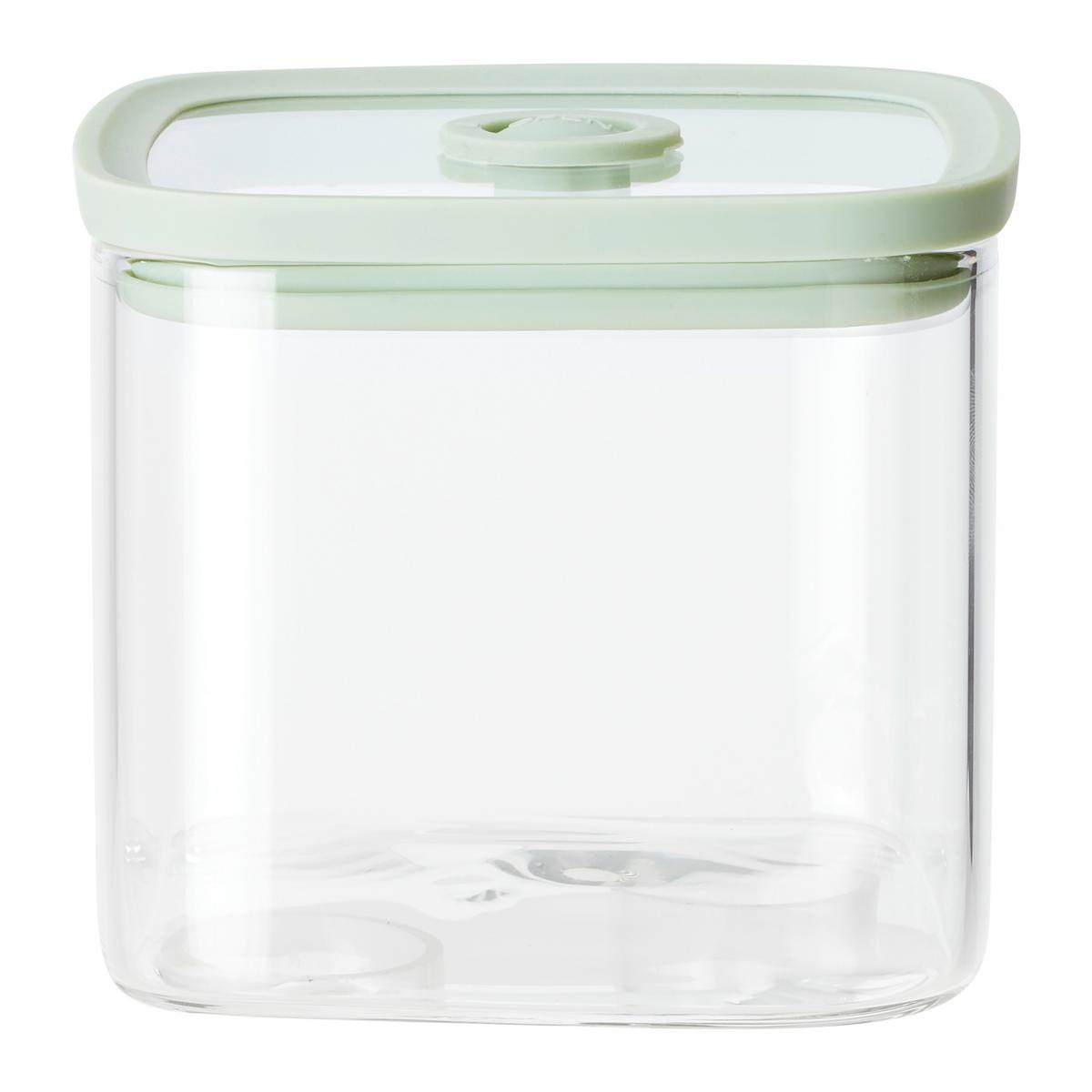 Vorratsglas Selina Grün/Klar ca. 0,65L - Klar/Grün, Modern, Glas/Kunststoff (10,3/8,8/10,3cm) - Modern Living