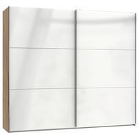 Ormar S Kliznim Vratima Level 36 D - boje hrasta/bijela visoki sjaj, Moderno, drvni materijal/metal (200/216/65cm) - Modern Living