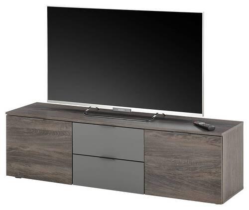 Nizka Omarica Cremona, Siva, Temni Hrast - siva, Trendi, umetna masa/leseni material (150/42/38cm) - Modern Living