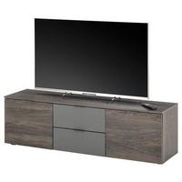 Nizka Omarica Cremona, Siva, Temni Hrast - siva, Trendi, umetna masa/leseni material (150/42/38cm) - Modern Living