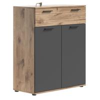 Omara Za Čevlje Mason, Siva, Barva Hrasta - siva/črna, Moderno, umetna masa/leseni material (90/104/37cm) - MID.YOU