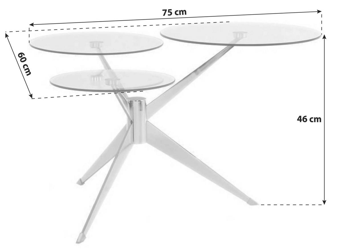 BEISTELLTISCH VOLTM - Rosa/Kupferfarben, Basics, Glas/Holzwerkstoff (60/46/75cm) - Kayoom