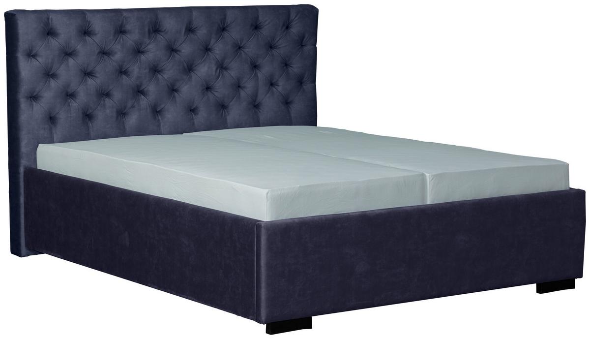 Tapecirani Krevet Miami Storage - tamno plava/crna, Design, drvo/tekstil (180/200cm) - Modern Living