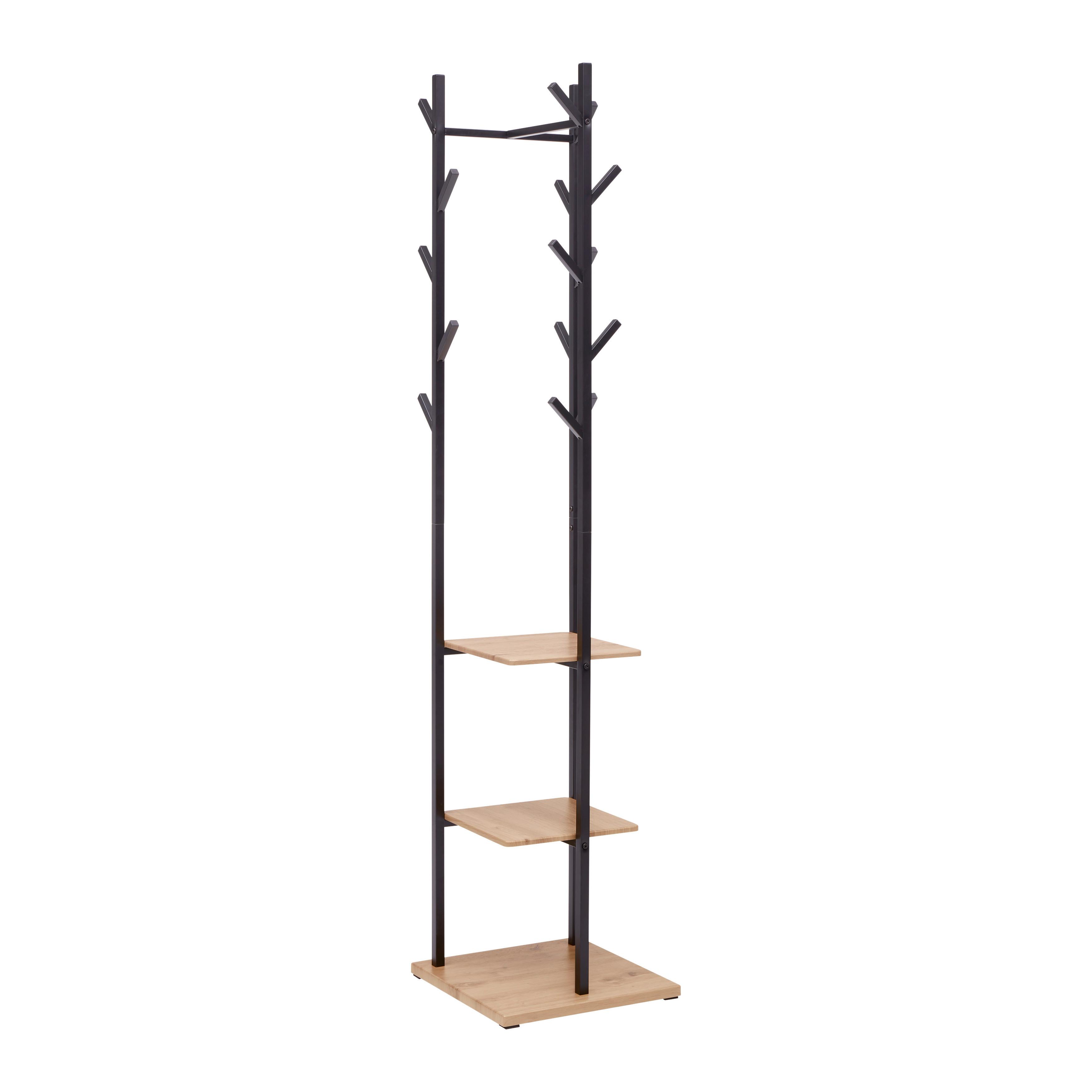 KLÄDHÄNGARE LUGO -EXKLUSIV- - svart, Modern, metall/trämaterial (40/182/40cm) - Mömax