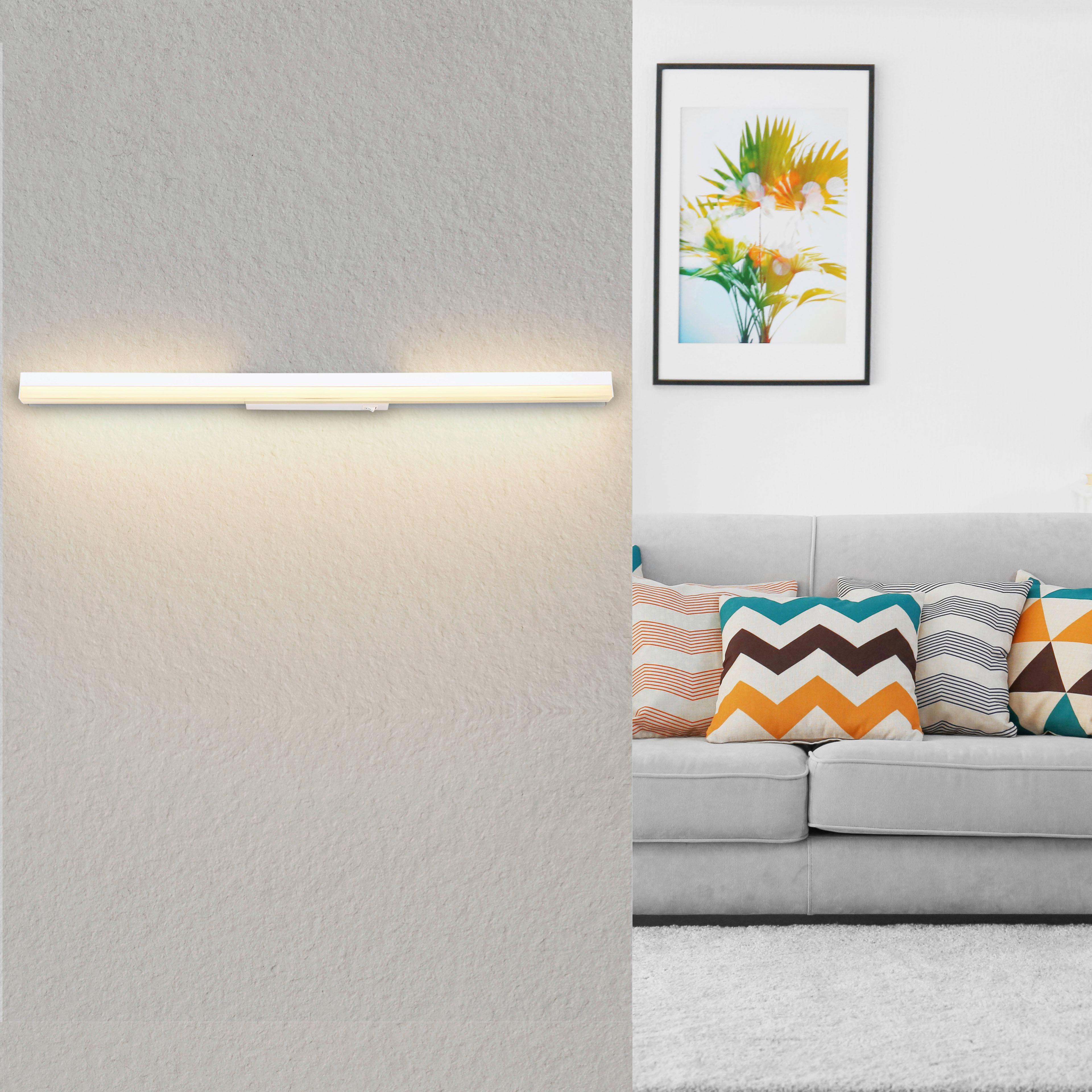 LED-Wandleuchte Sallo Opal/Weiß max. 18 Watt - Opal/Weiß, Basics, Kunststoff/Metall (80/6,5/4cm) - Globo