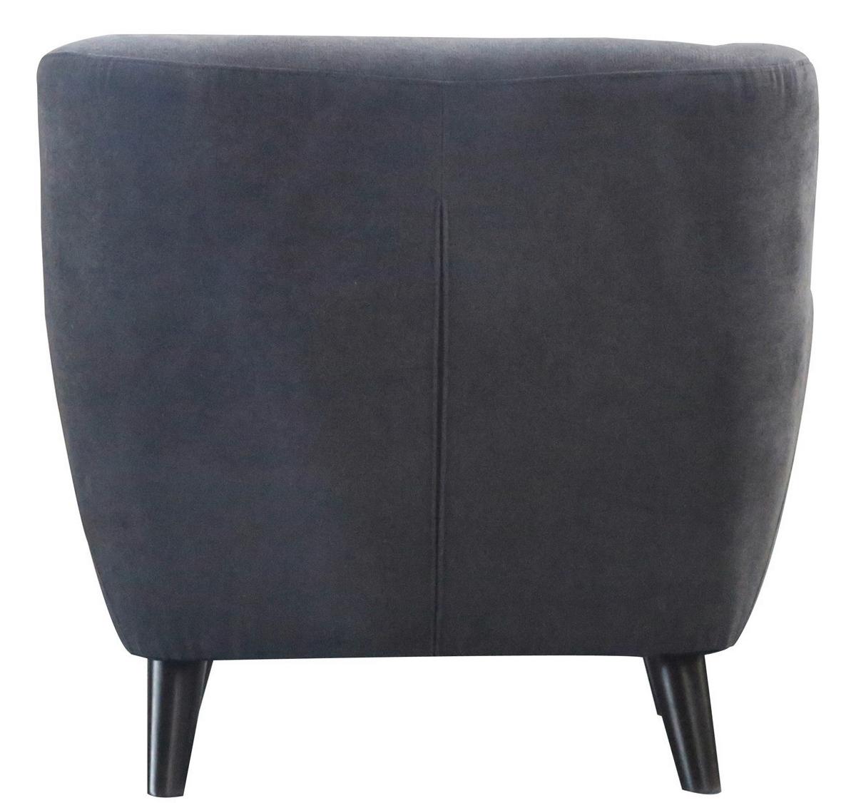 Naslanjač Monaco, Temno Siva, Mikrovlakna - temno siva/črna, Moderno, tekstil/les (87/82/85cm) - Modern Living