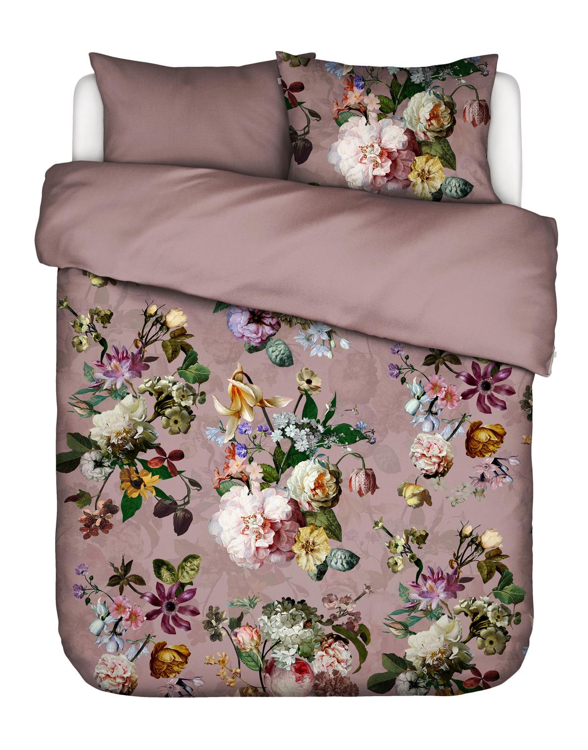 POŚCIEL DWUSTRONNA FLEUR - liliowy, Konventionell, tkanina (135/200cm) - Essenza