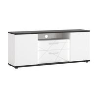 Tv-element Venezia, Bela, Barva Temnega Hrasta - bela/temni hrast, Moderno, kovina/umetna masa (161,4/64,5/40cm)