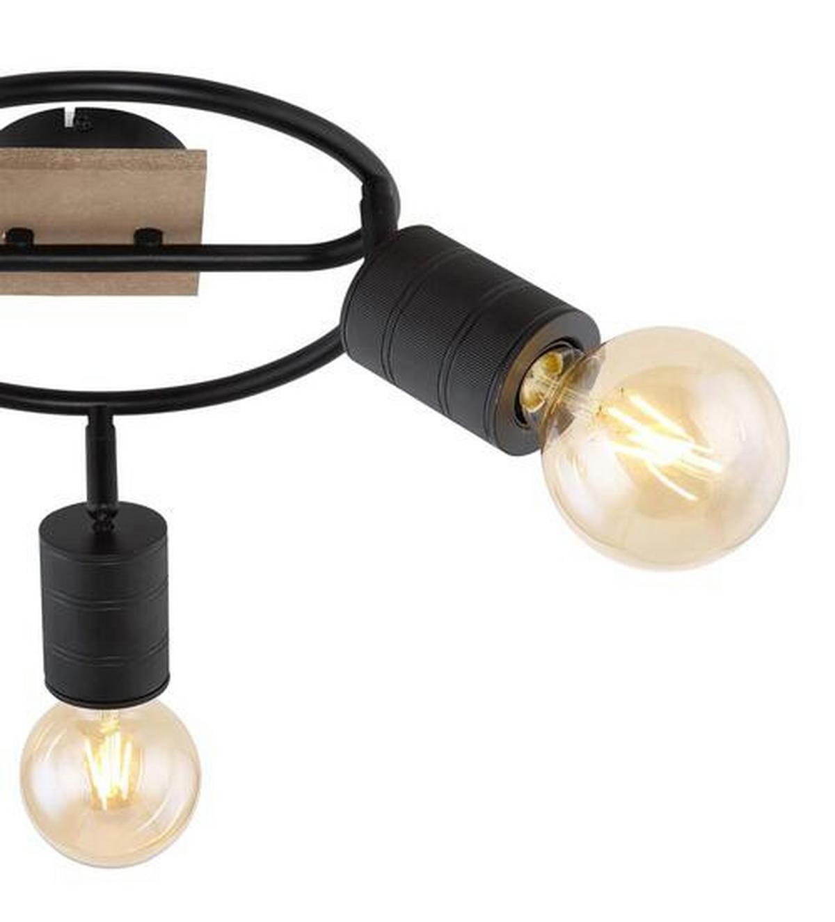 Reflektor 54033-3 - tamno smeđa/crna, Design, drvo/metal (29/18cm) - Globo