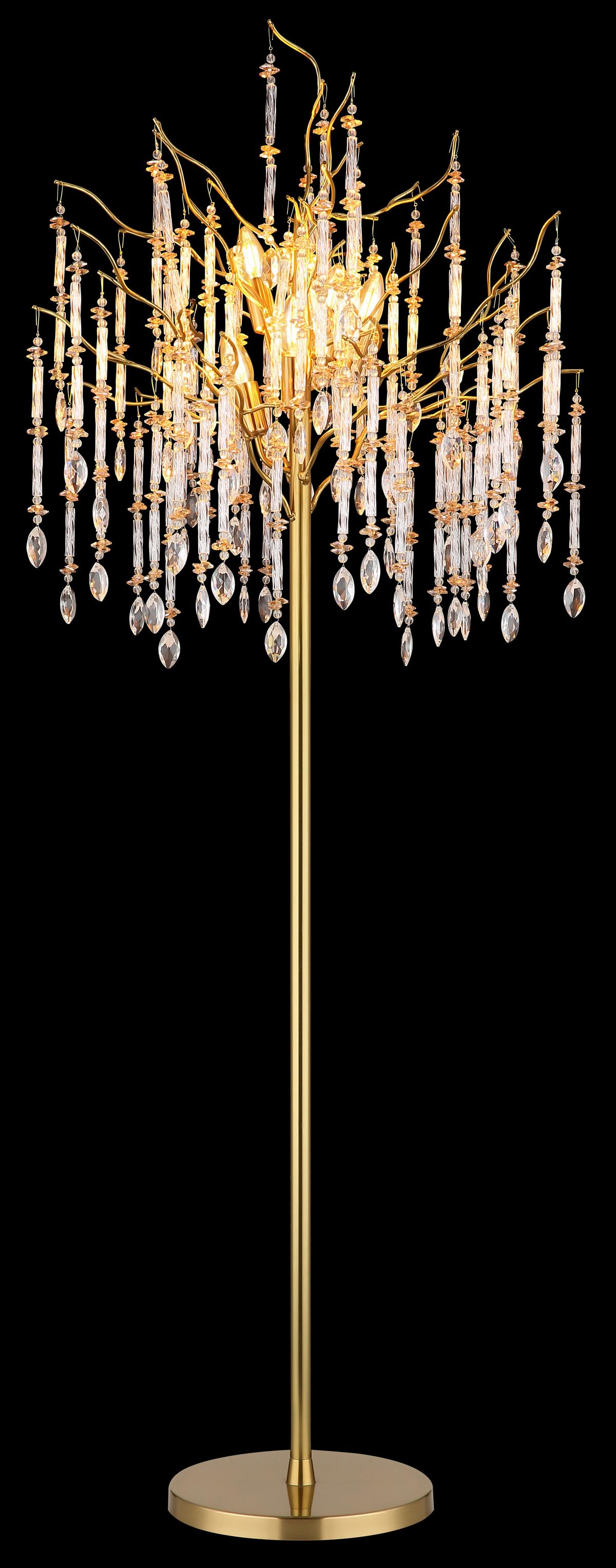 Podna Svjetiljka Gloria - prozirno/zlatne boje, Konvencionalno, staklo/metal (55/165cm) - Globo