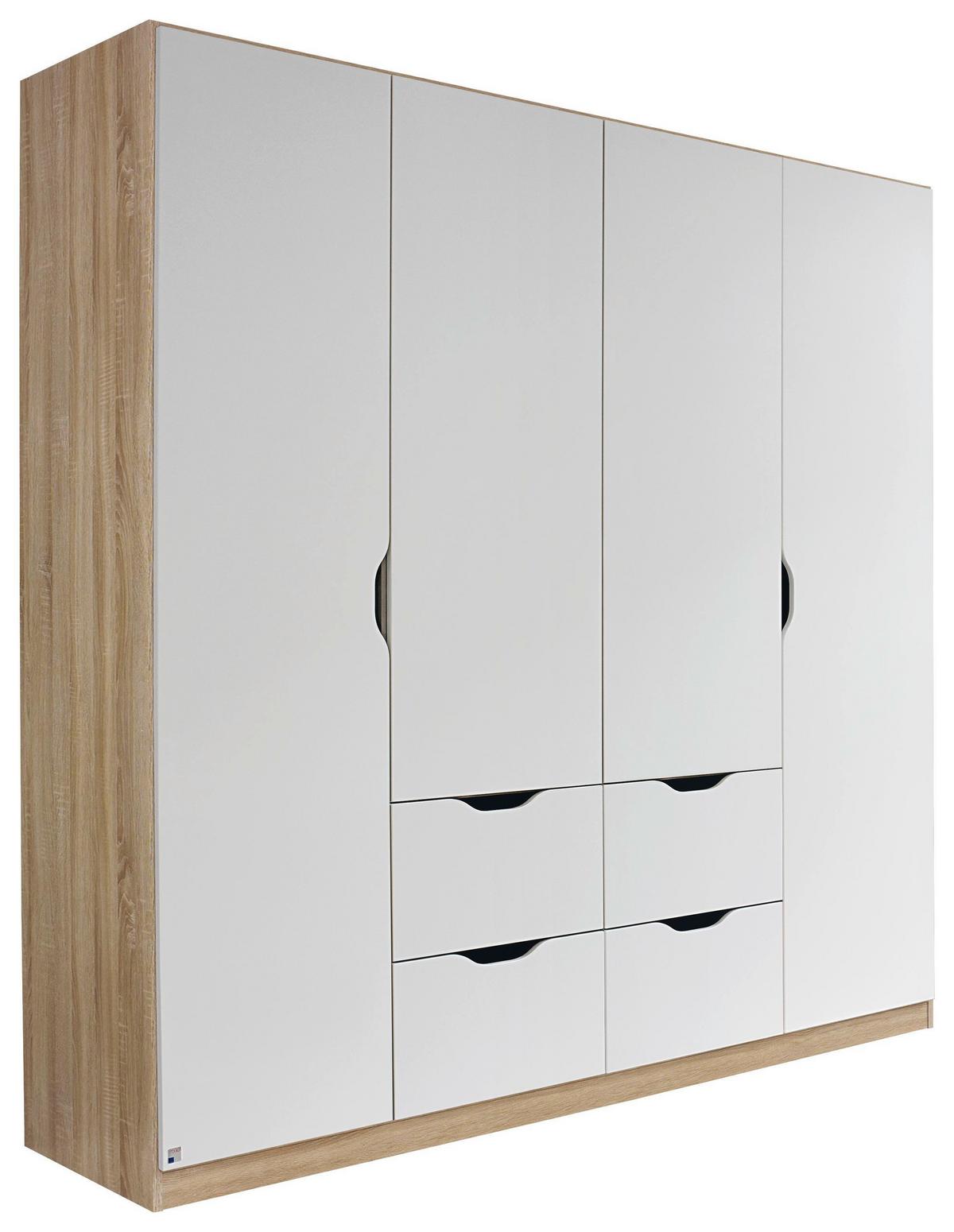 DULAP USI ROTATIVE FREISING - stejar Sonoma/alb, Modern, material pe bază de lemn (181/197/54cm) - Modern Living