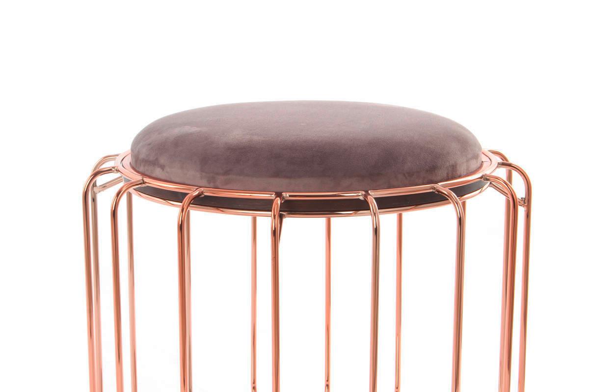 BEISTELLTISCH E3IDH - Violett/Kupferfarben, Basics, Glas/Holzwerkstoff (50/50/45cm) - Kayoom