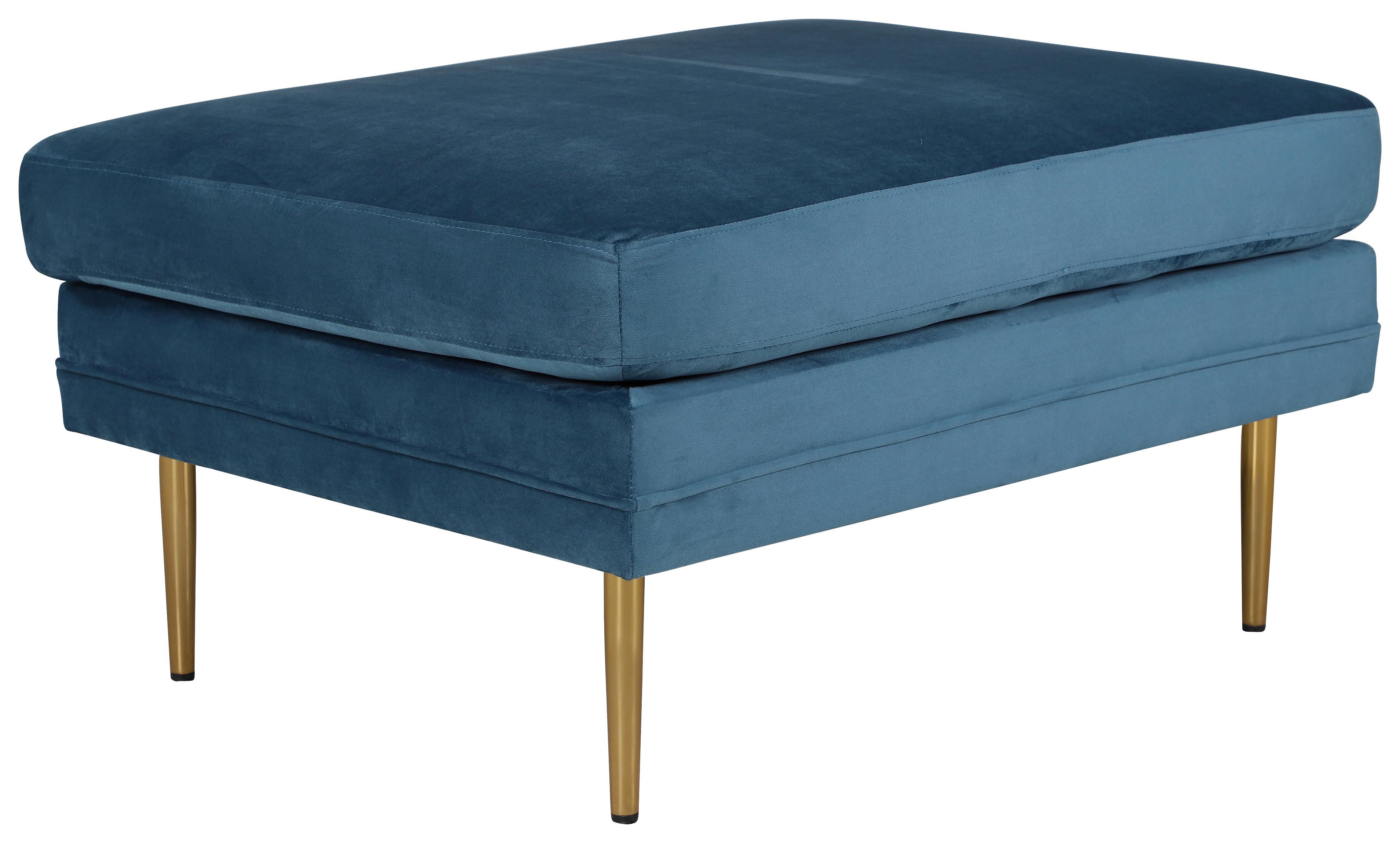 HOCKER BOOM - Blau/Goldfarben, Design, Kunststoff/Textil (90/49/70cm) - Livetastic