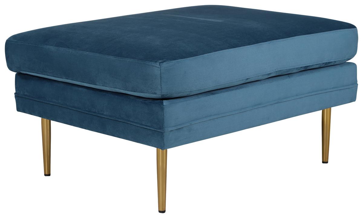 HOCKER BOOM - Blau/Goldfarben, Design, Kunststoff/Textil (90/49/70cm) - Livetastic