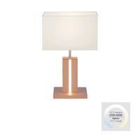 LED-Tischleuchte Amanda Weiß/Alufarben max. 40 Watt - Alufarben/Weiß, Holz/Kunststoff (32/32/20cm)