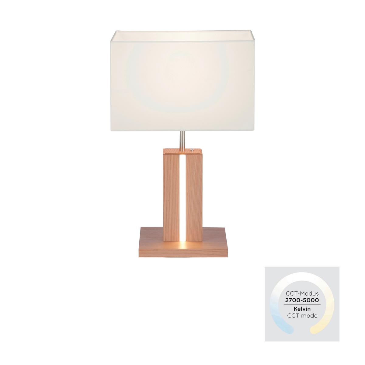 LED-Tischleuchte Amanda Weiß/Alufarben max. 40 Watt - Alufarben/Weiß, Holz/Kunststoff (32/32/20cm)