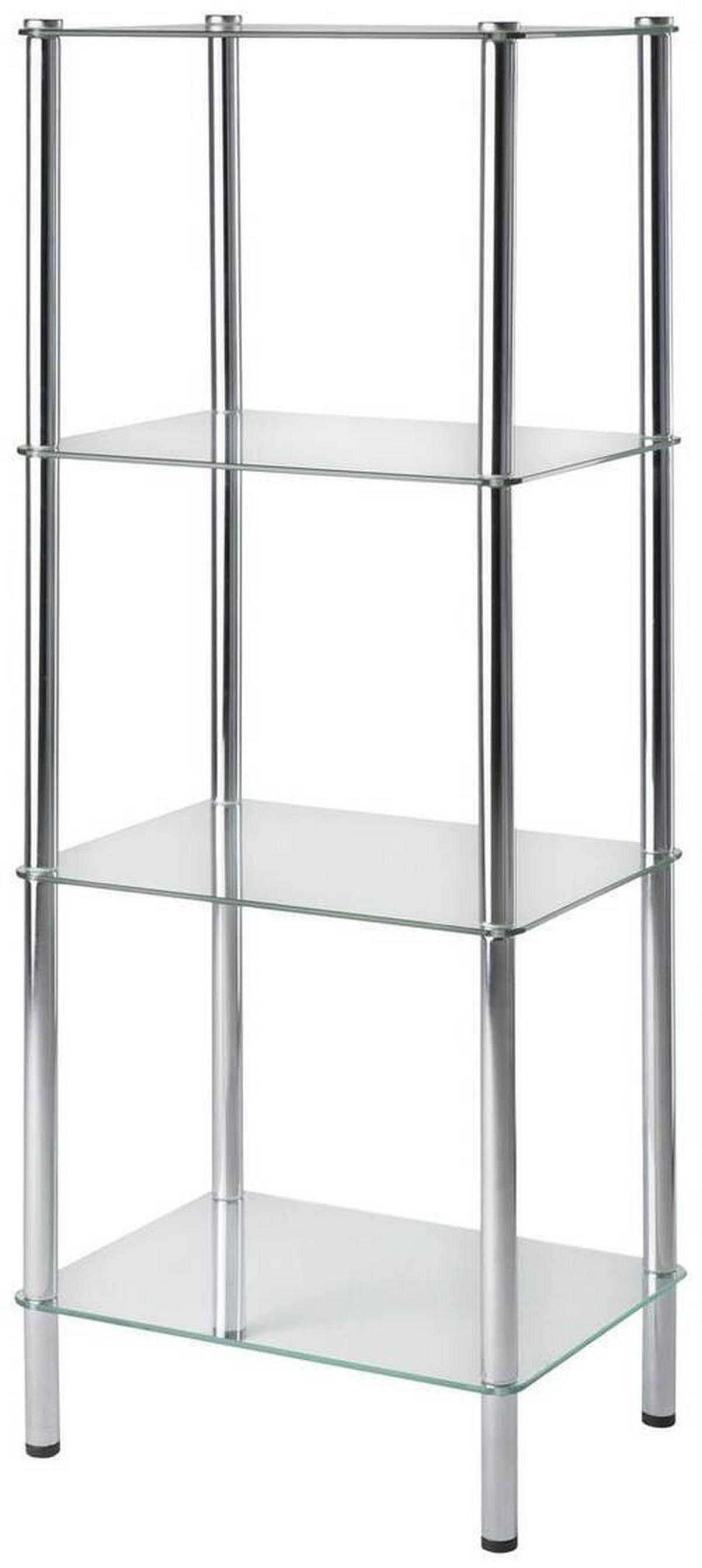 REGAŁ ERIKA - kolor chromowy, Design, metal/szkło (40/104/30cm)